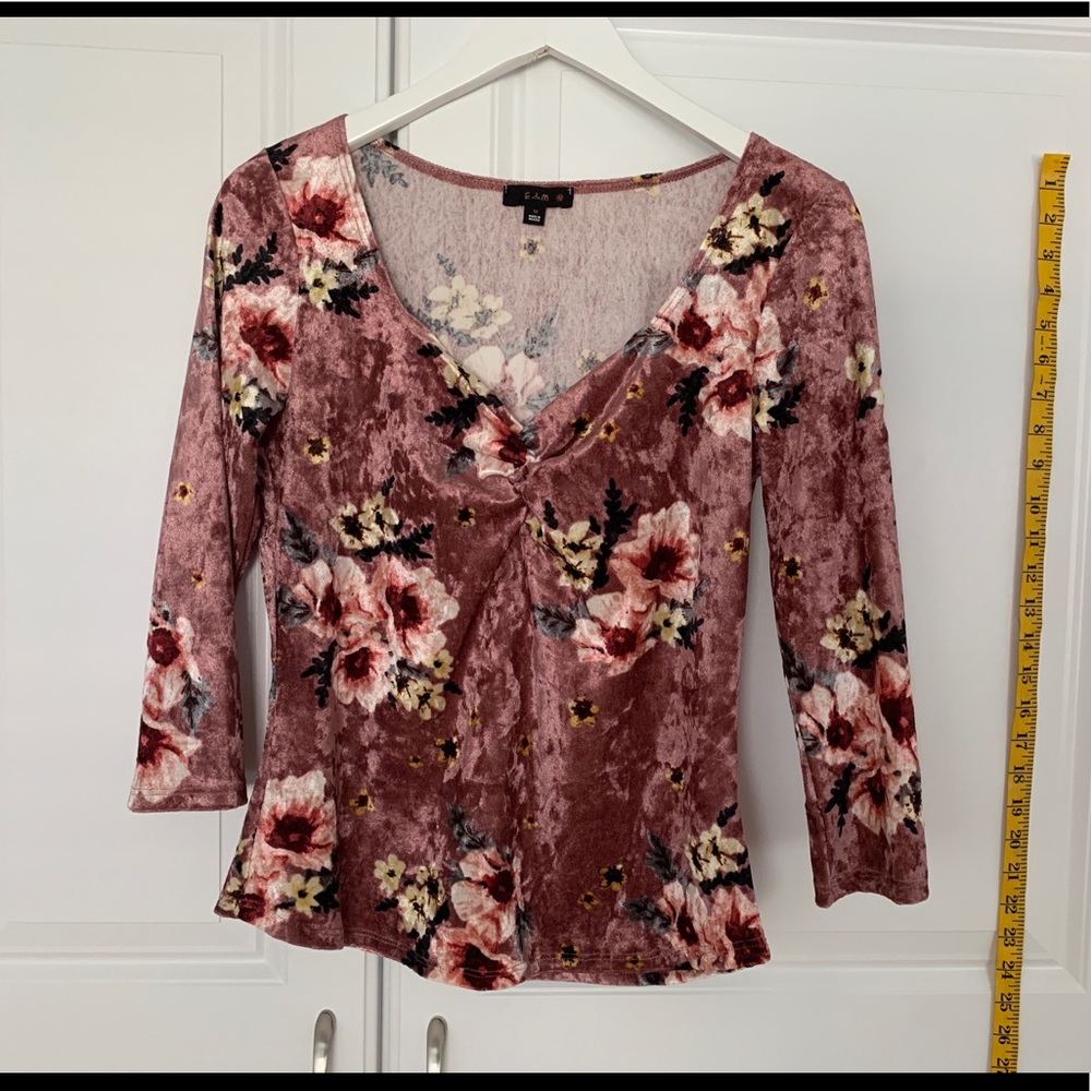Pink velvet top